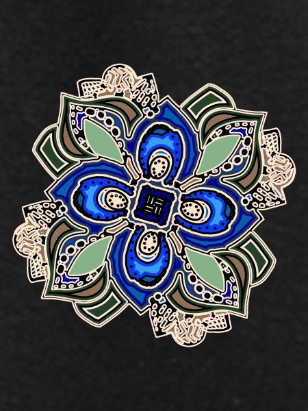 Teal Extravagant Mandala Flower