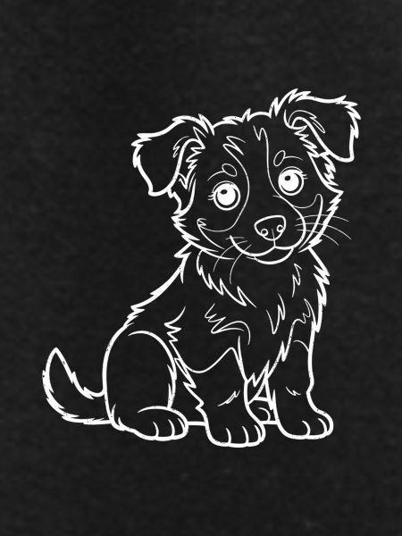 Cuddly Dog Outline Drawing