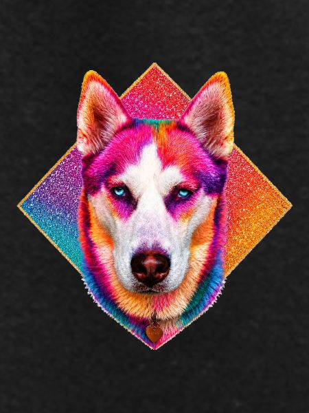 Bright Rainbow Husky