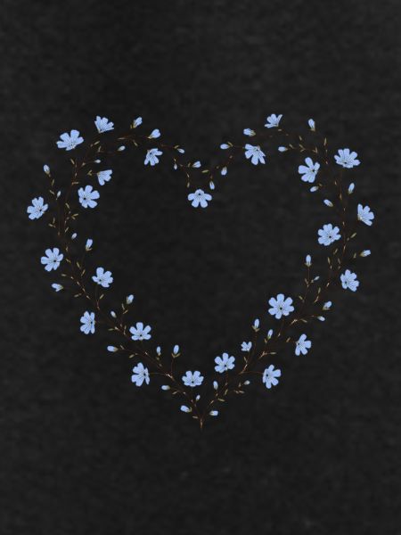 Heart Blue Flowers Customizable