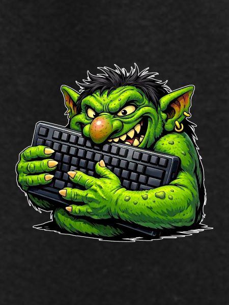Malicious troll with keyboard