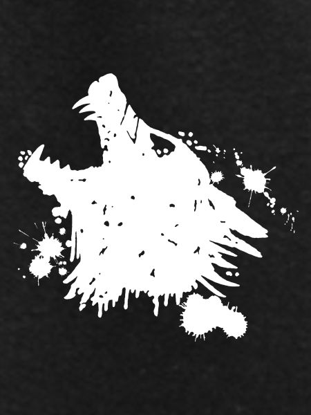 White wolf howling