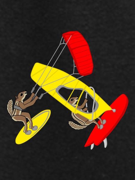 Atlashörnchen Surfen, Kitesurfen, Windsurfen