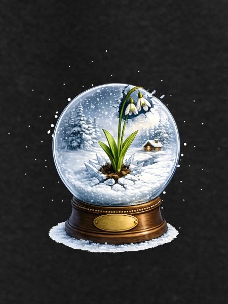 Snowdrop blasts snow globe