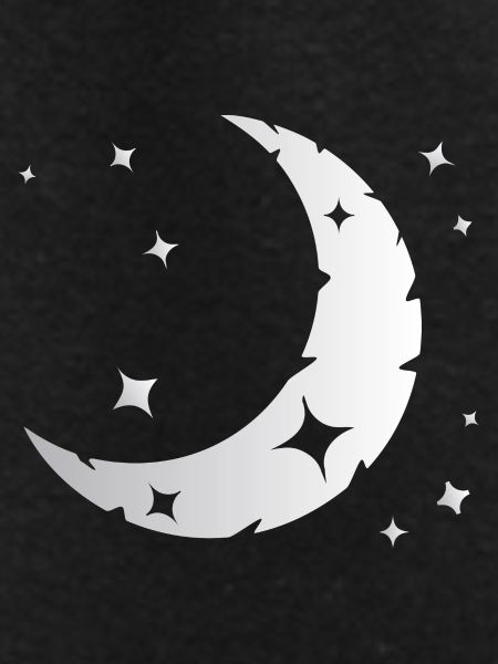 Moon and stars
