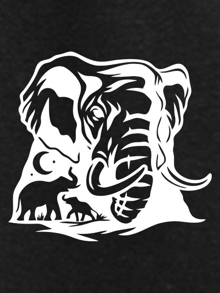 Elephant Family Silhouette Design