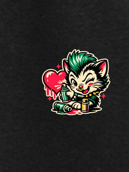 Kitten Graffiti with Heart
