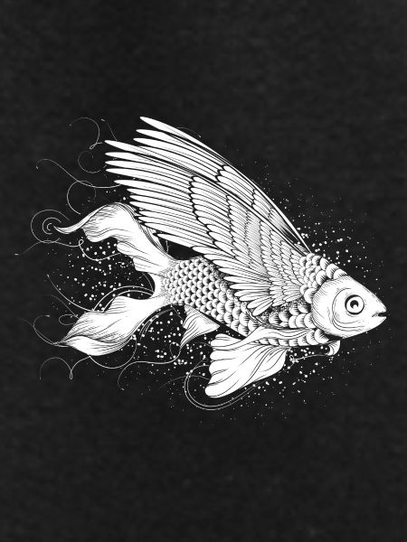 Imaginative fish with wings
