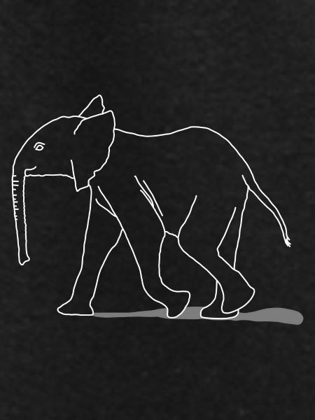 Elephant young, lineart