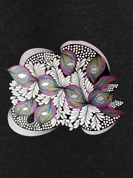 Peacock Feather Doodle Pattern