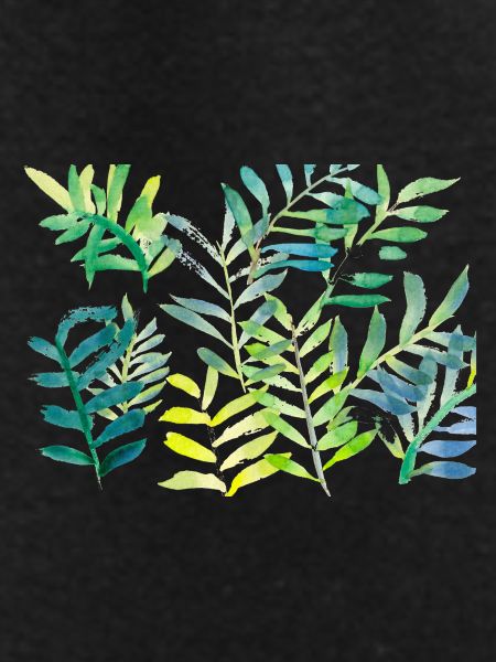 Water-coloured leaf branches