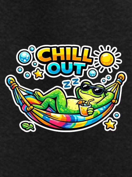 Chillout frog in hammock