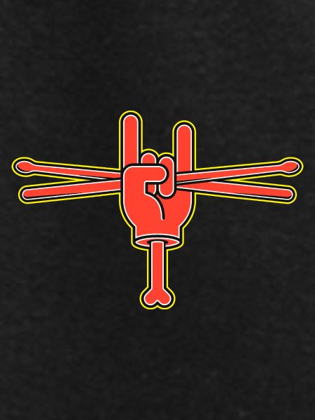 Cartoon Hand With Drumsticks