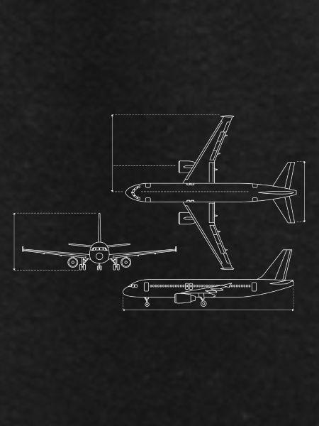 Airplane Blueprint Technical Drawing