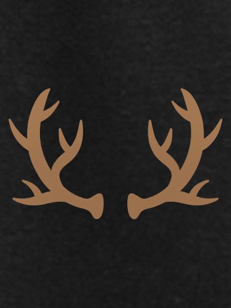 Brown Deer Antlers Silhouette