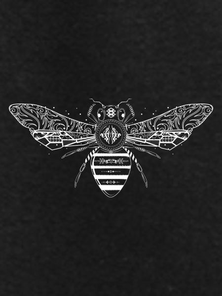 artfully designed white bee