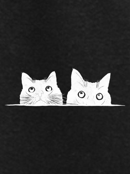 Two peeking cats