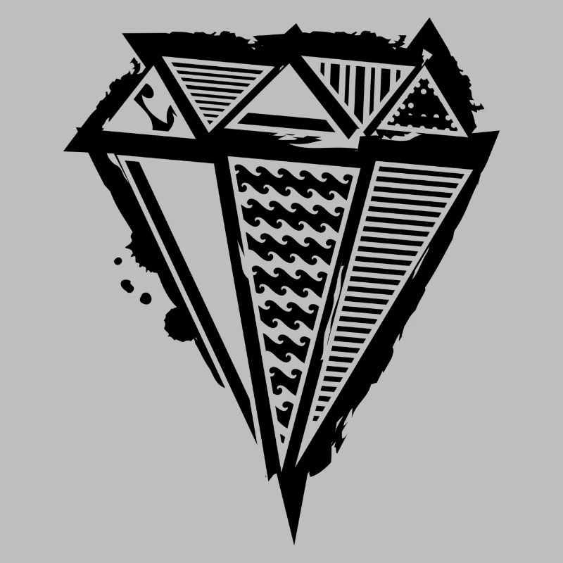 A diamond graffiti with different patterns