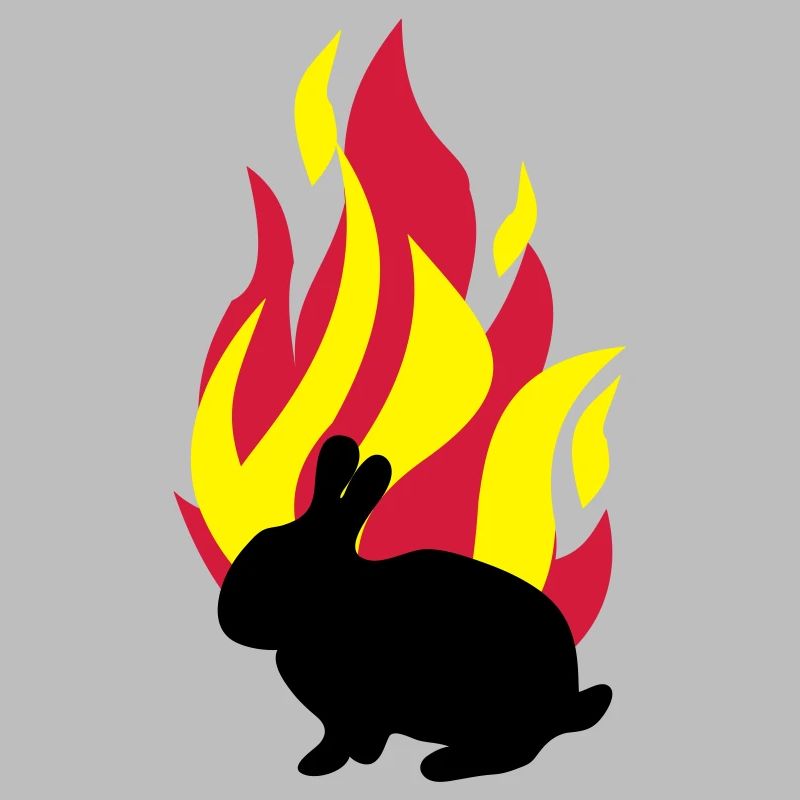 Lapin avec le feu