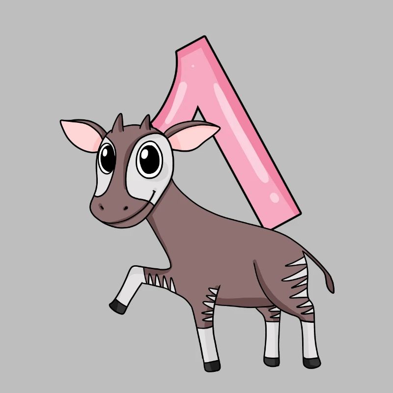 Mädchen 1 Jahre alt Okapi 1. Geburtstag Geschenk