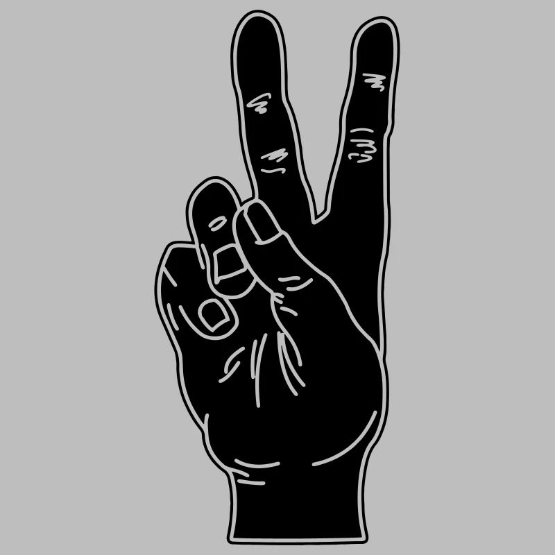 Black hand gesture peace