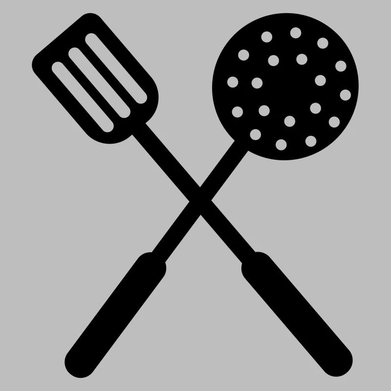 Frying baking tools crossed