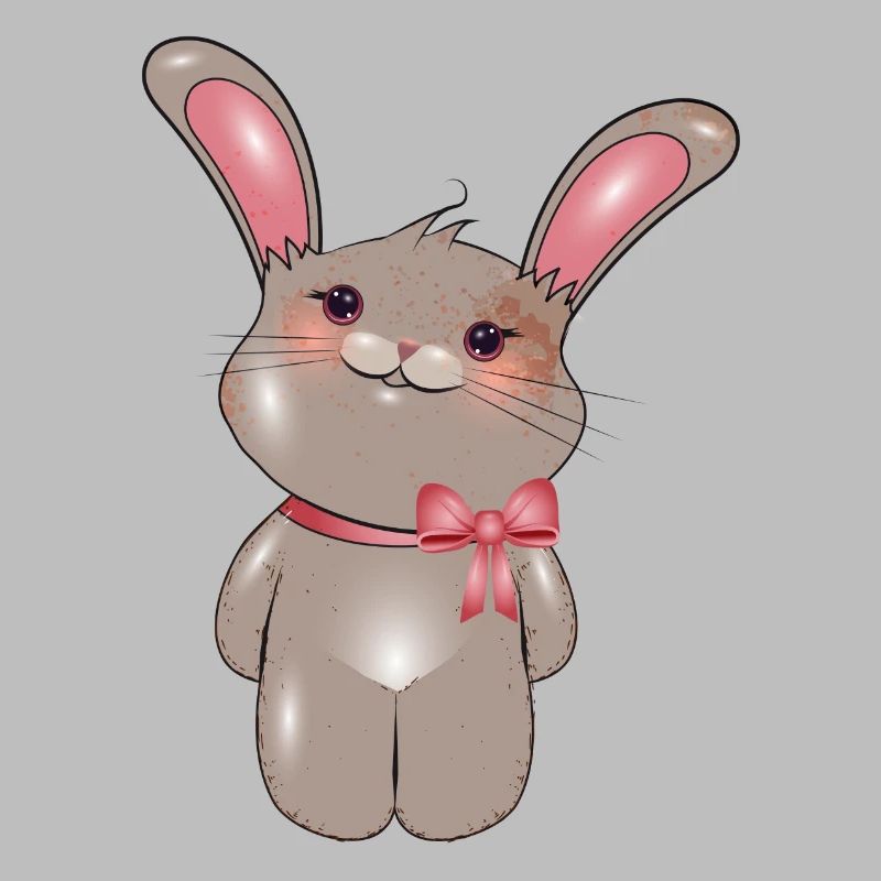 Lapin mignon avec arc dans le style comique