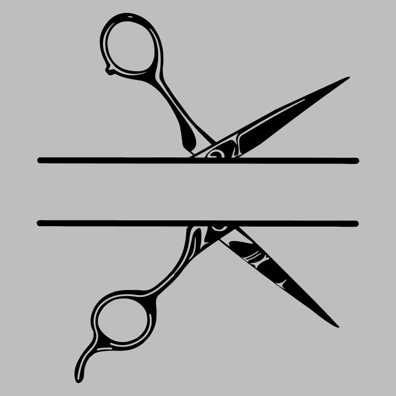 Texte bannière logo coiffeur, ciseaux