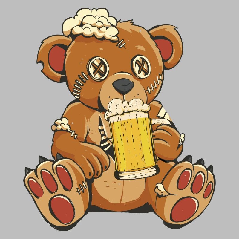 Genähter Biertrinker Bär Bärchen