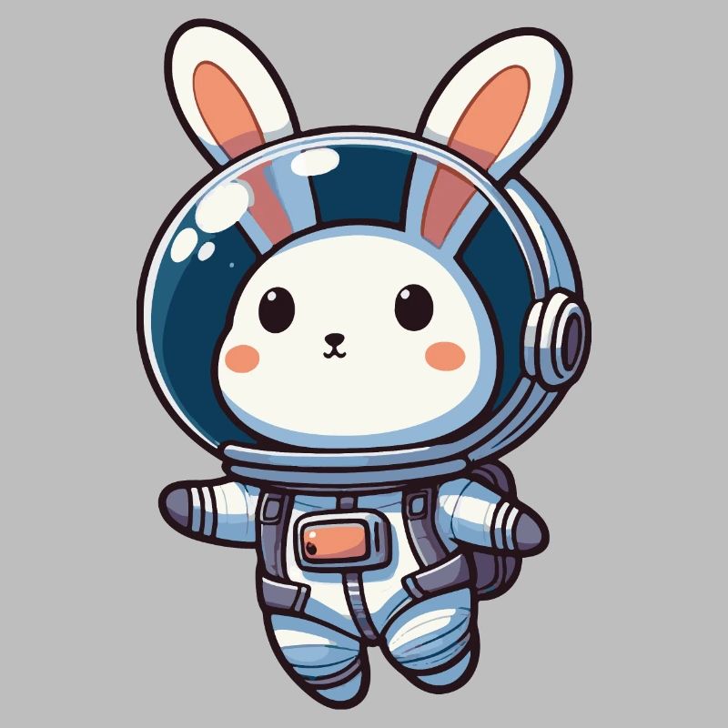 Lapin mignon, astronaute, lapin dans l’espace
