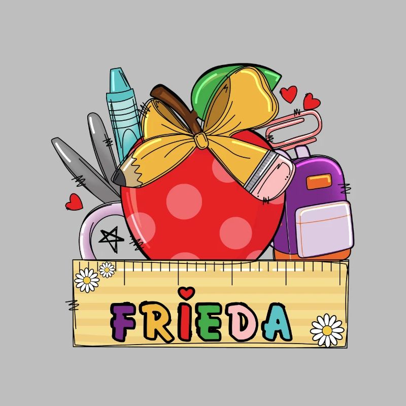 Personalized school bag with name Frieda