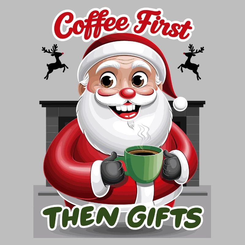Weihnachtsmann mit Kaffee