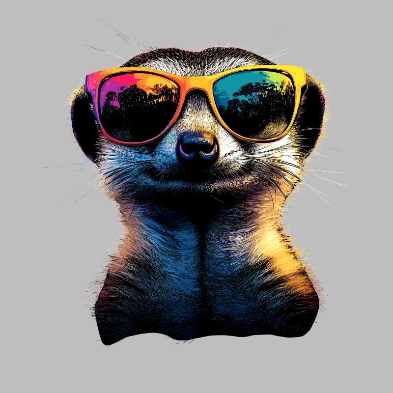 Erdmännchen Sonnenbrille Bunt Süßes Erdmännchen