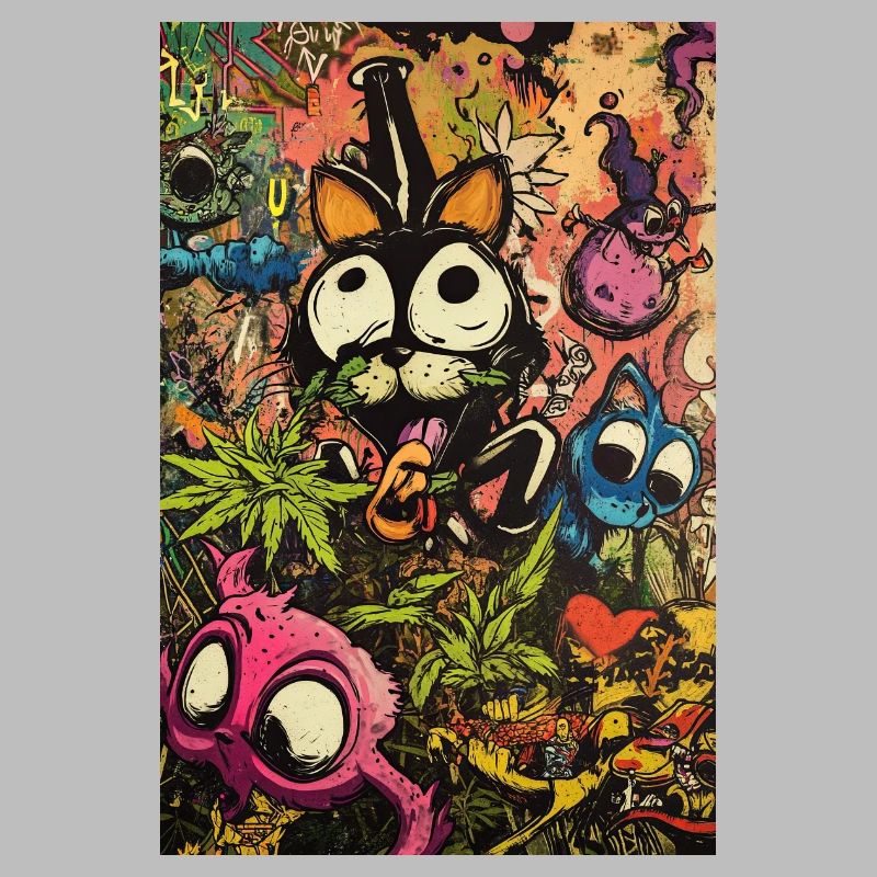 Buntes Comic-Monster Graffiti