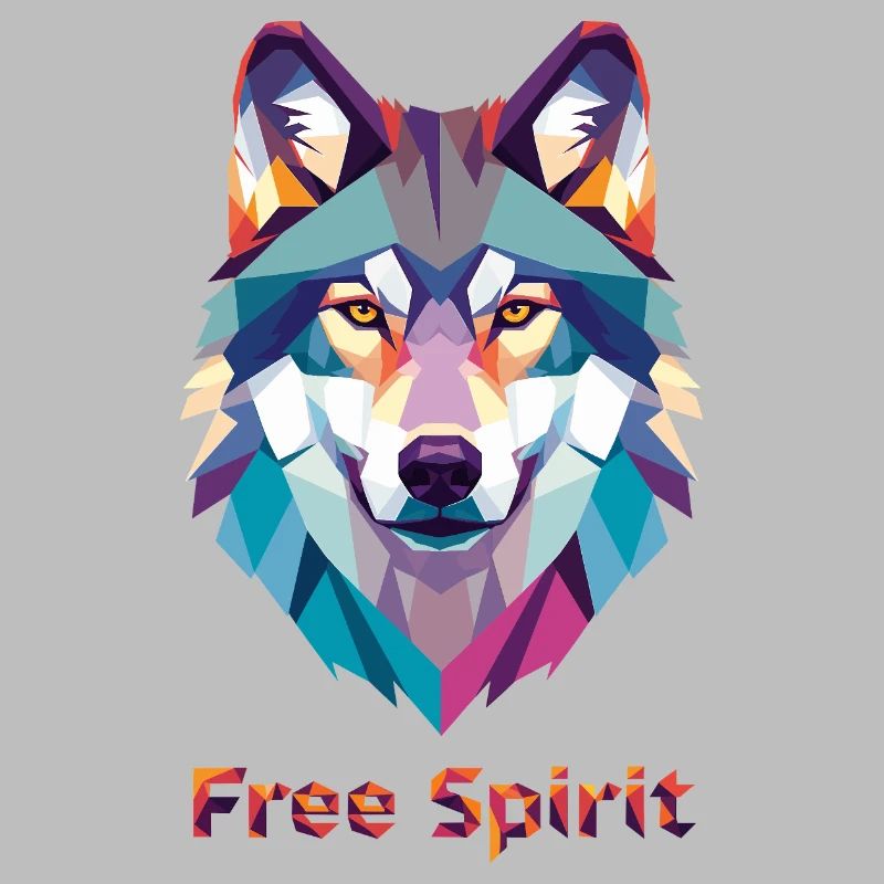 Geomorphischer Wolf mit Farbexplosion