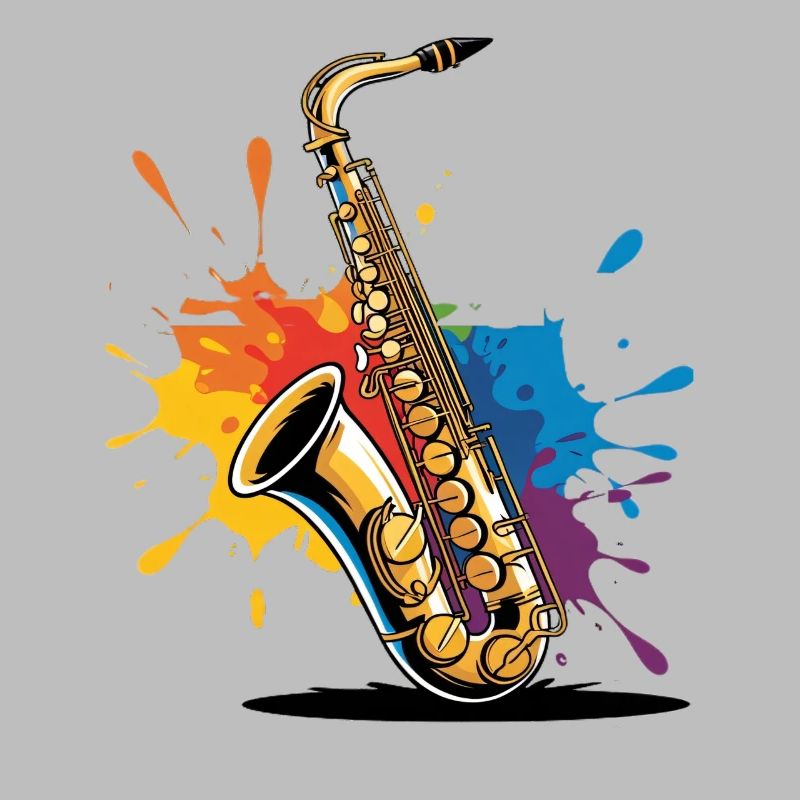 Impression d'art expressionniste de saxophone