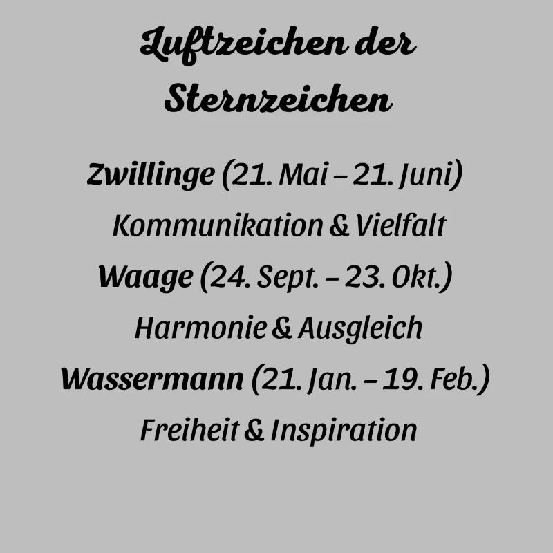 Luftzeichen der Sternzeichen