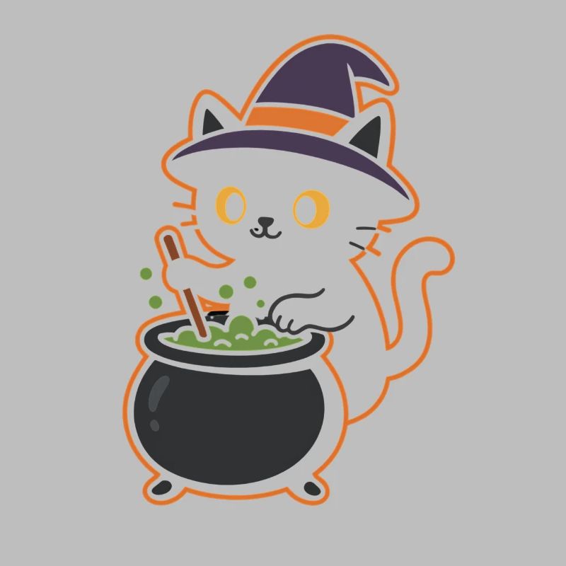 Conception magique de potion de sorcière pour chat