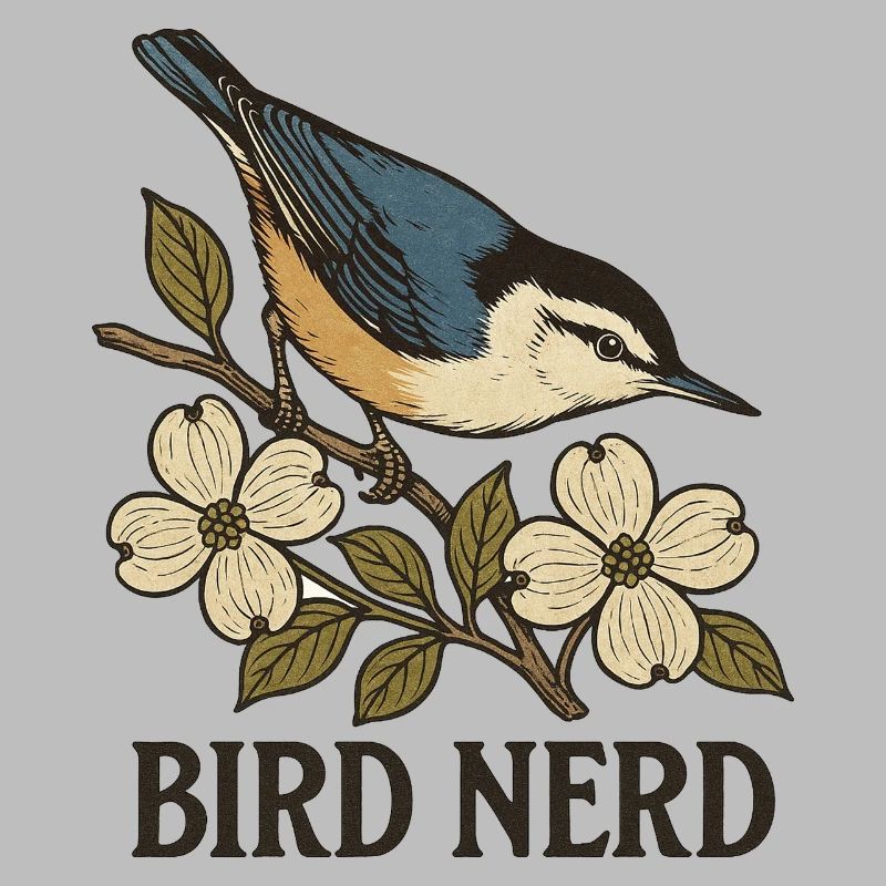 Eleganter blau-schwarzer Singvogel Vogel Nerd