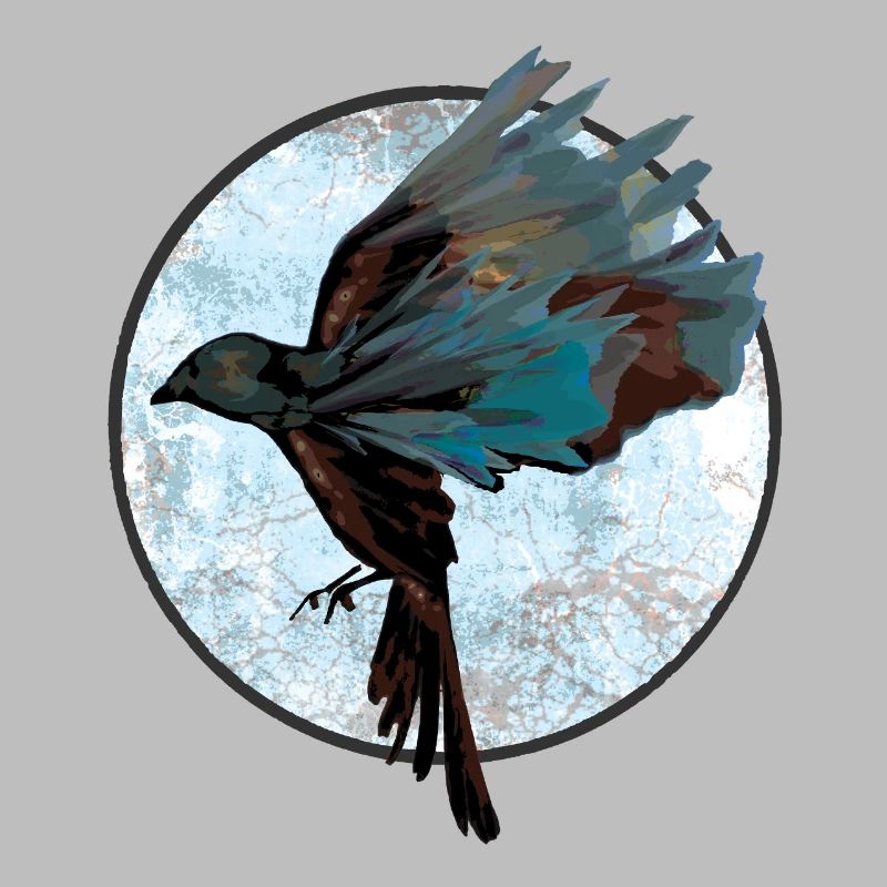 Fantasy Vogel Illustration mit Farbexplosion