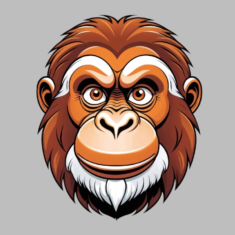 Portrait graphique de singe dans des tons chauds