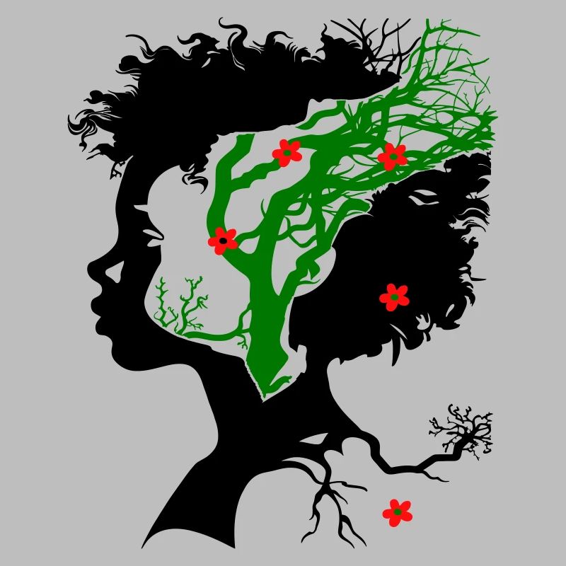 Arbre abstrait avec des fleurs