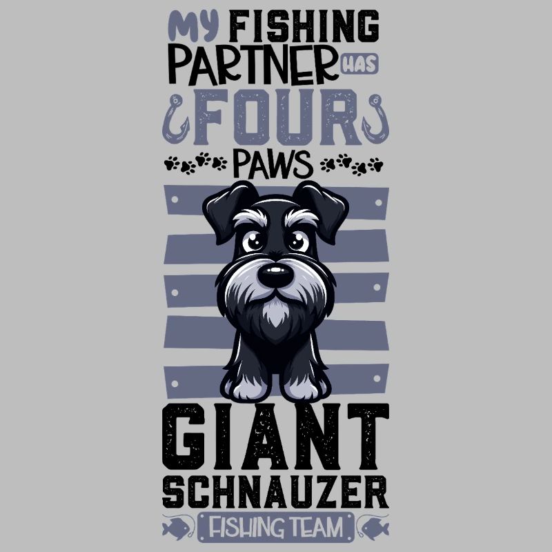 Pêche et schnauzer géant