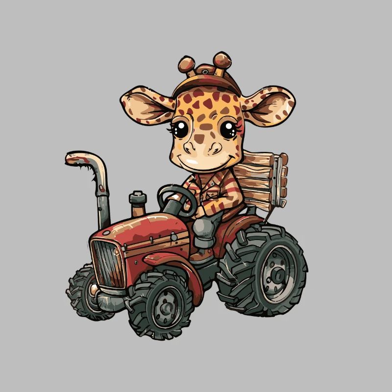 Giraffe Traktor Farmer