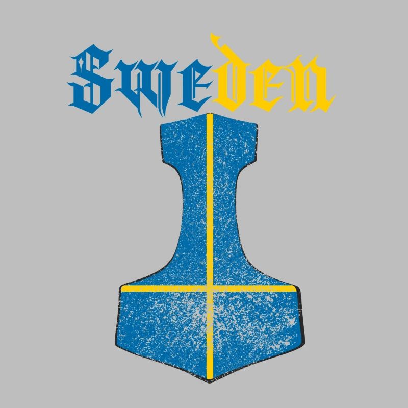Drapeau de la Suède – Mjölnir Thorhammer Design