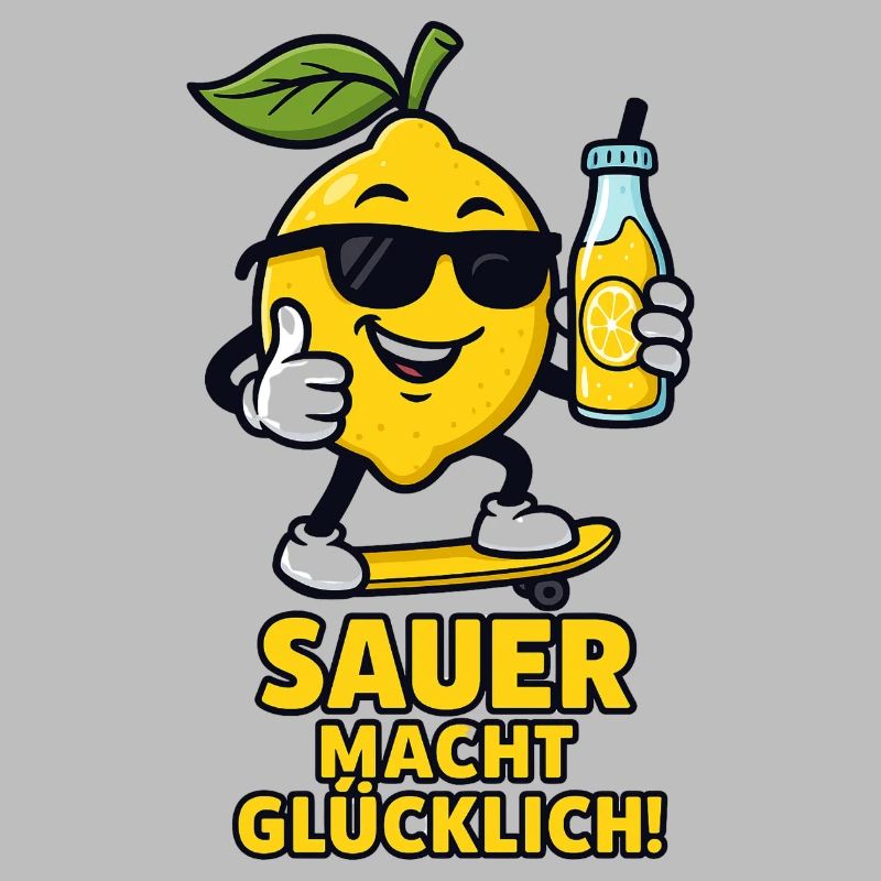 Zitrone Skateboard sauer macht glücklich 