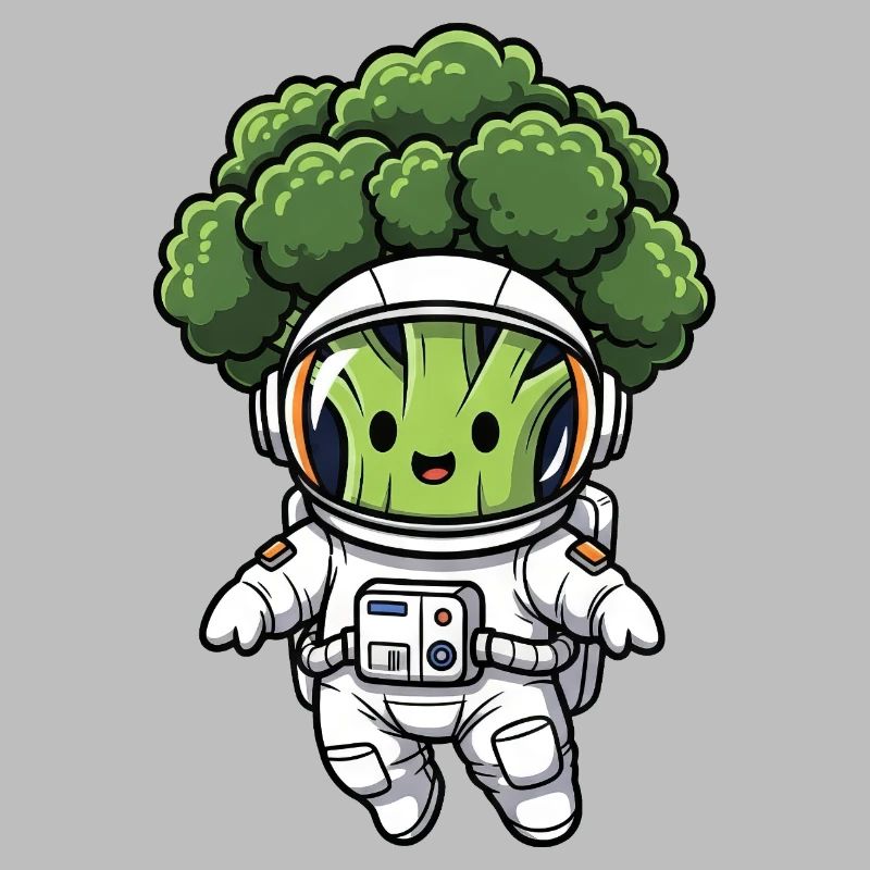 Brocoli astronaute dans l’espace Légumes du vaisseau spatial