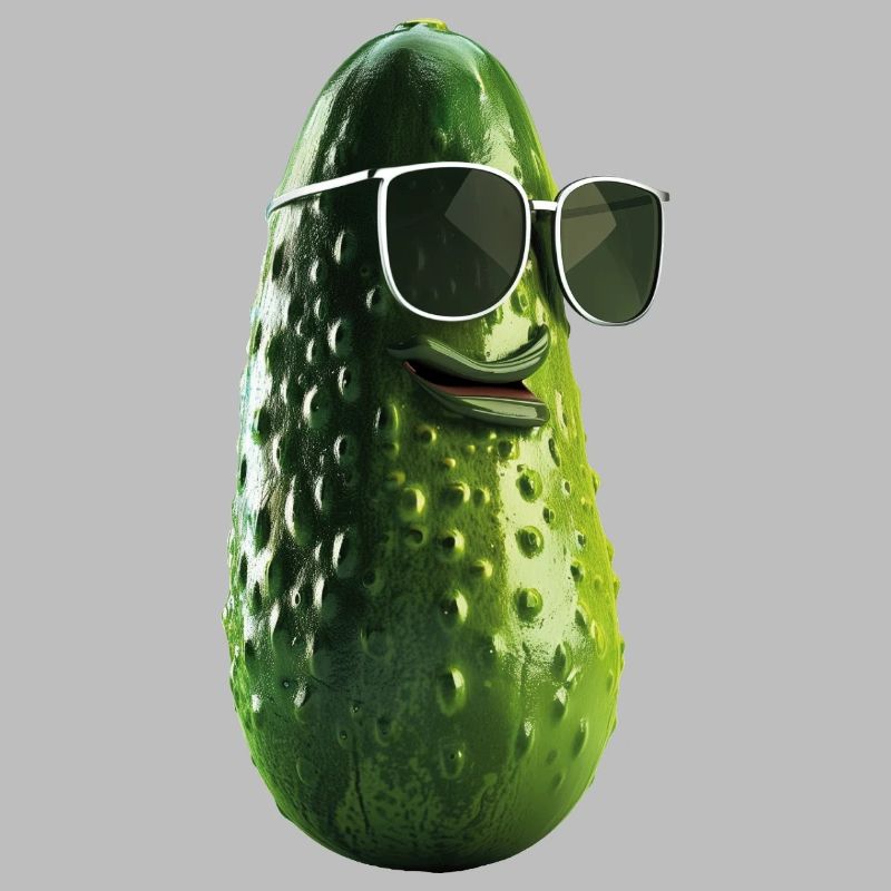 Cornichon de concombre avec lunettes de soleil