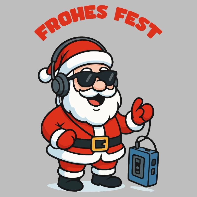  Weihnachtsmann mit Kopfhörer