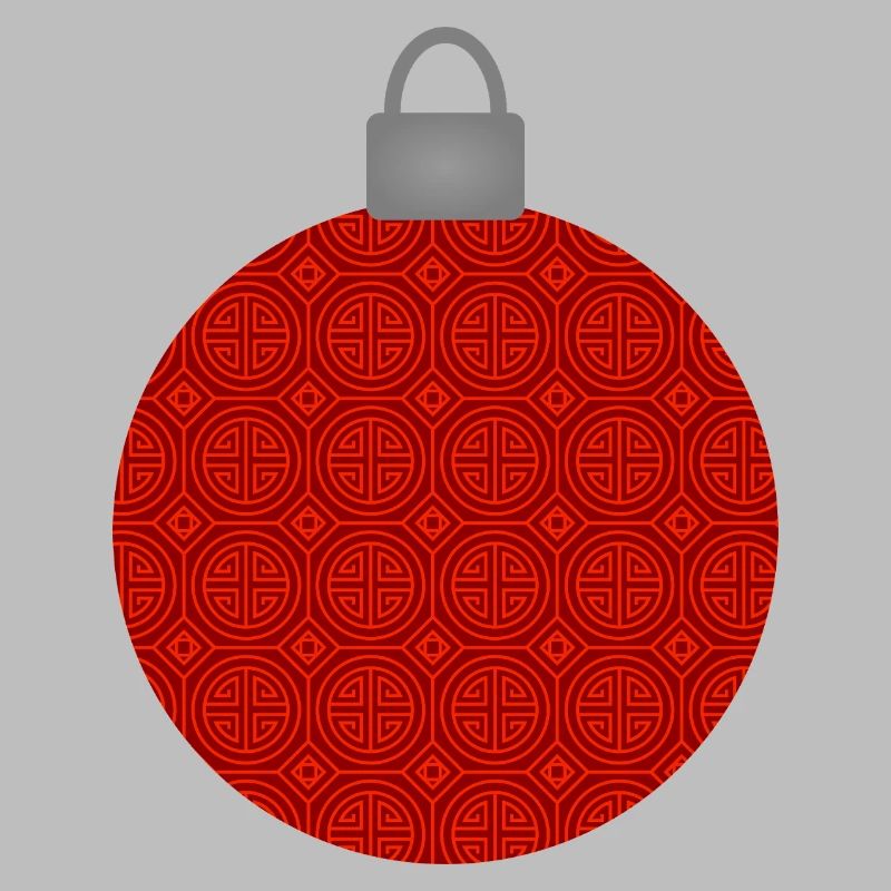 Red Circular Pattern Ornament Christmas Bauble